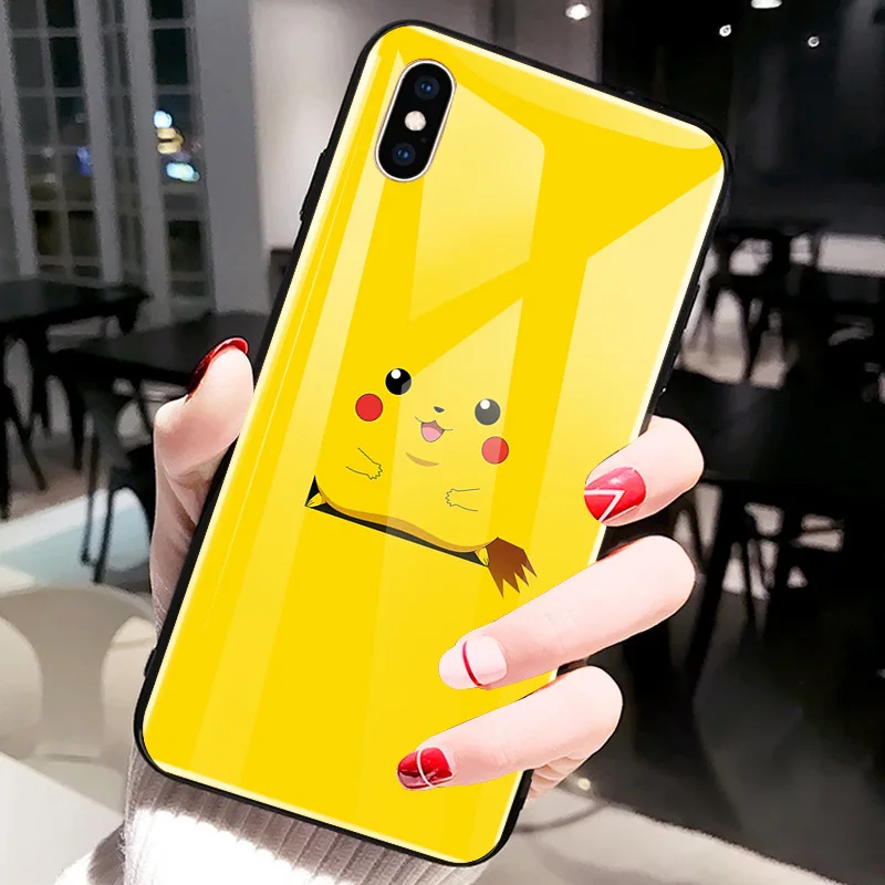 Для iPhone XS MAX i8 i8 Plus i6 i6s чехол из закаленного стекла с героями мультфильмов защитный для iPhone 8 Plus