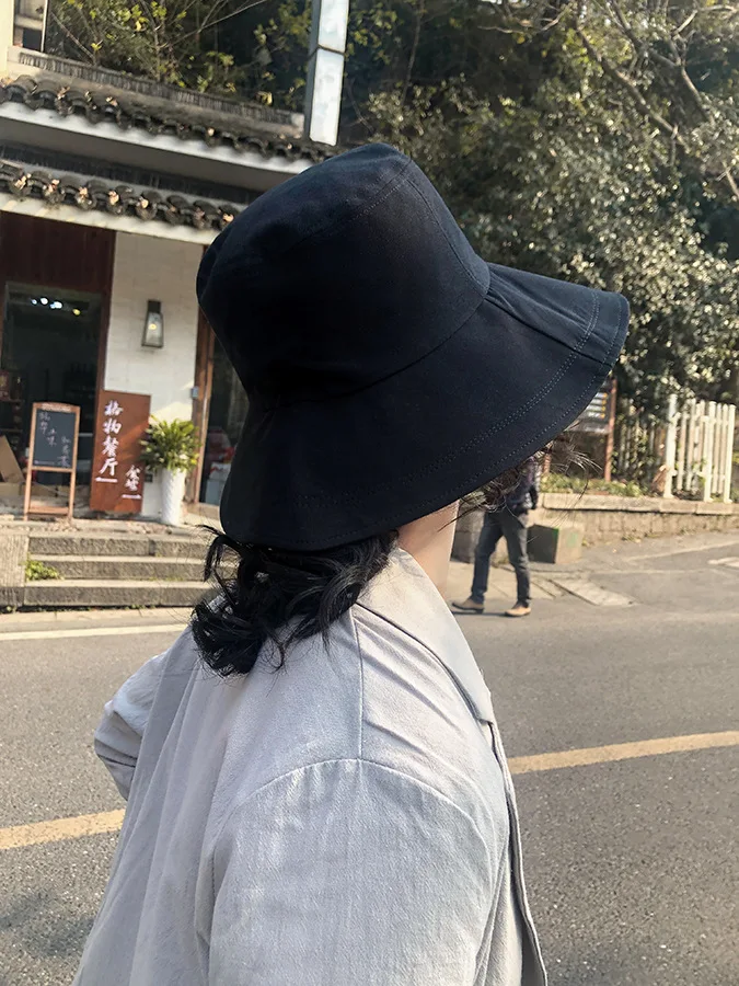 BINGYUANHAOXUAN,, новая мода, женские шляпы, летние, одноцветные, с широкими полями, шляпы от солнца, плоский верх, анти-УФ, шапки