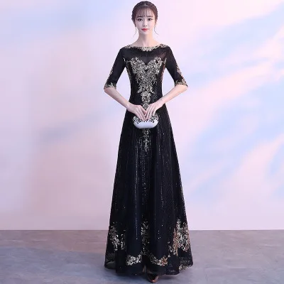 

Evening Gown Women's 2019 New Style Long-Nobility Elegant Party Host Elegant Glorious Banquet Dress