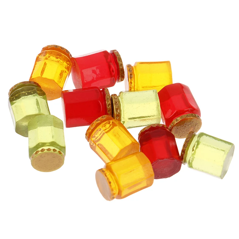 3pcs Mini Simulation Jam Bottle Honey Pot 1/12 Dollhouse Miniature Home Decorations Accessories Doll House Miniature Toys