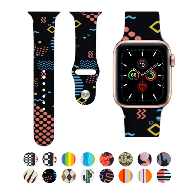 Akatsuki Sun-flower Cactus Akira For iwatch Apple Watch Strap Silicone Band Replacement 38mm 40mm 42mm 44mm Series 3 4 5 6 7 SE 6