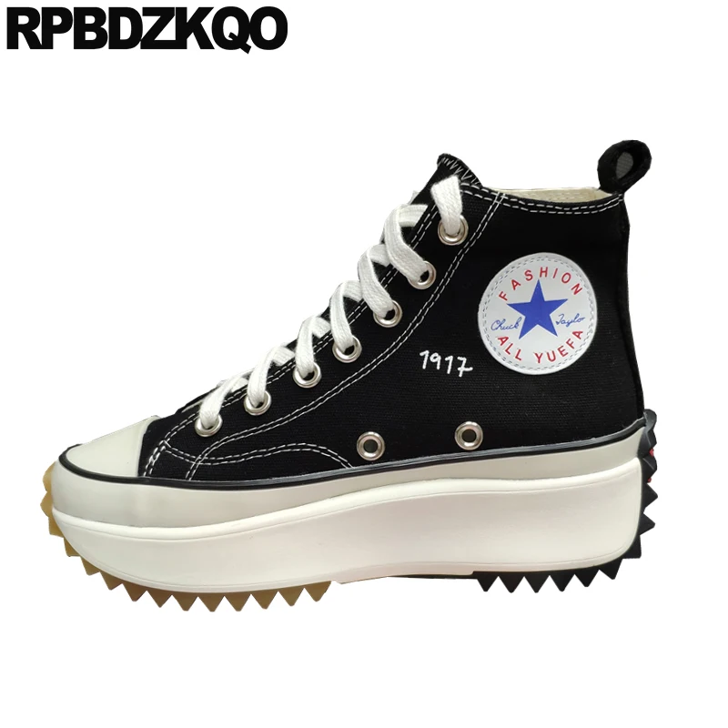 Botines de plataforma con cordones para mujer, botas de lona informales con  tacón alto, deportivas con plataforma plana, color blanco, Invierno|Botas  hasta el tobillo| - AliExpress