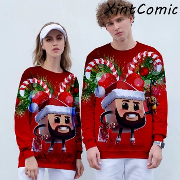 

Christmas Reindeer Printed Sweater Popular Men O-Neck Long Sleeve Tops 2019 Hot Sale Mens Autumn Winter Casual Clothes