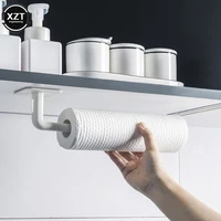 Tissue Hanger Storage Rack Kitchen Self-adhesive Accessories Under Cabinet Paper Roll Rack Towel Holder For Bathroom Toilet 1Pc 1