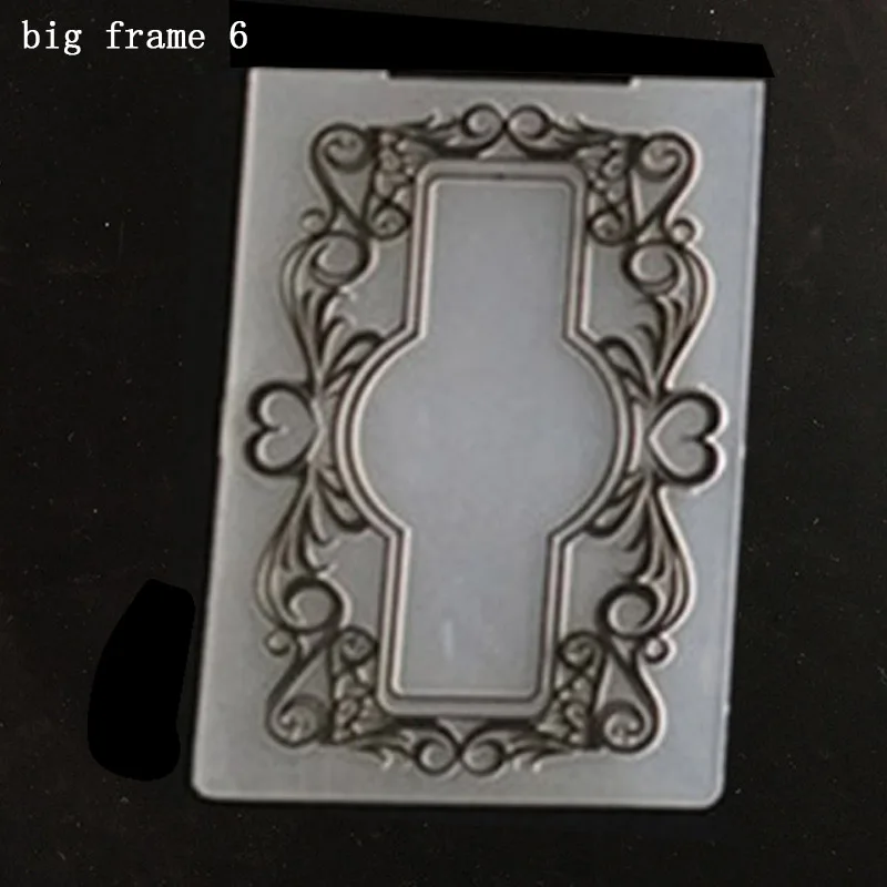 big frame 6 1 шт. тиснение DIY пластиковая папка шаблон для скрапбукинга фото вогнутая и выпуклая рельефная форма украшения - Цвет: big frame 6