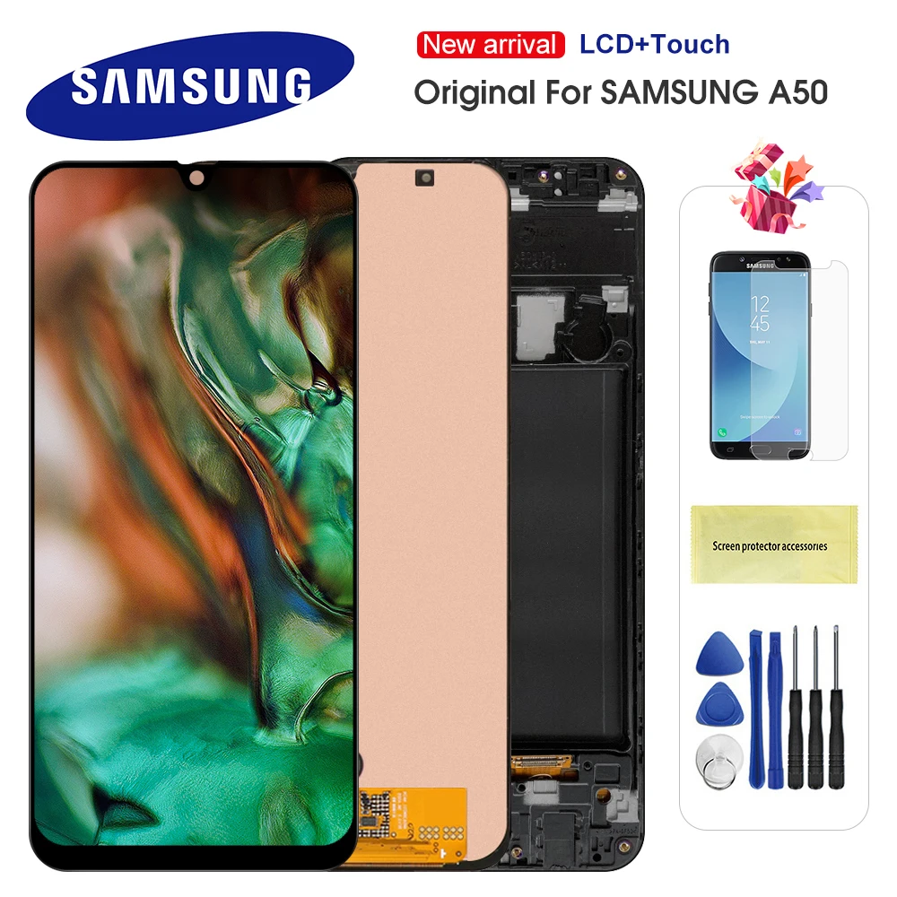 Оригинальный Super AMOLED ЖК дисплей для Samsung Galaxy A50 SM A505FN/DS A505F/DS A505 сенсорный экран