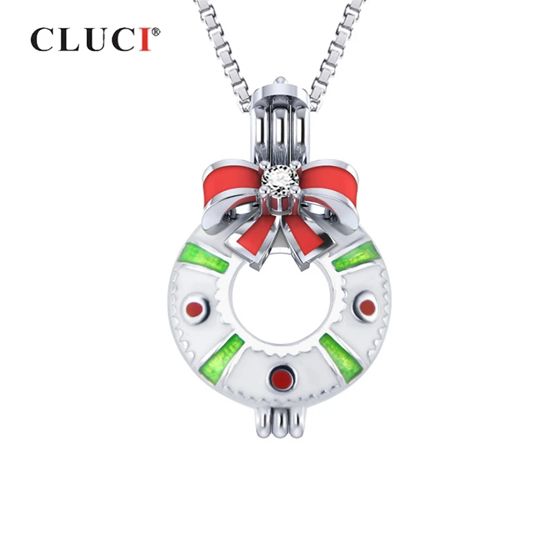 CLUCI Серебро 925 круглая клетка кулон женское серебро 925 пробы ожерелье с подвеской в форме клетки ювелирные изделия милая форма пончика кулон