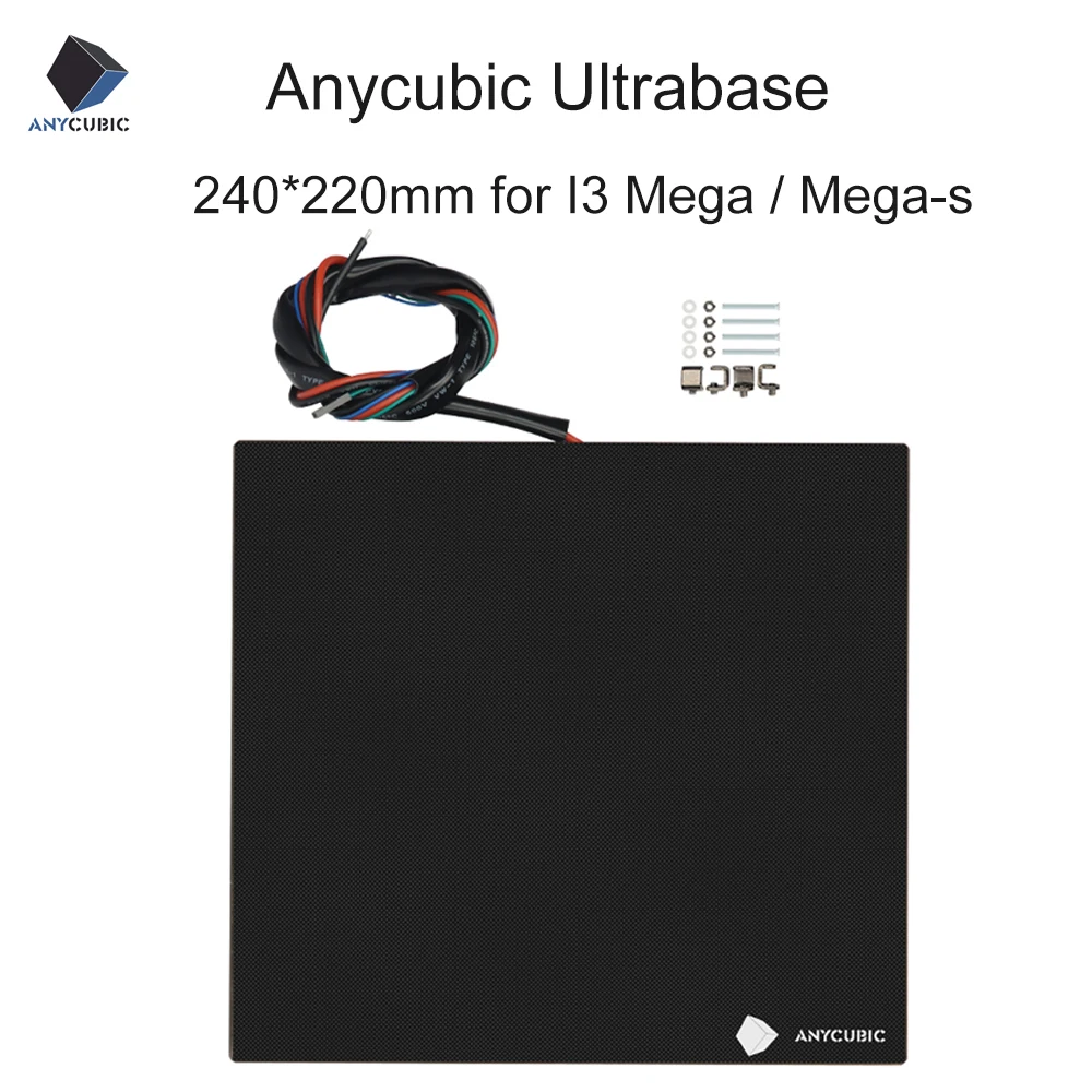 

ANYCUBIC 3D Printer Ultrabase 3D Printer Platform Heated Build 240x220mm Heat Bed with 4 Clips Compatible for I3 Mega/Mega-S