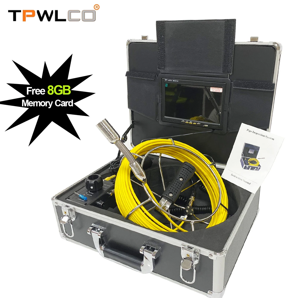 

23mm 1000TVL Pipe Sewer Inspection Video Endoscope System 8GB SD Card with DVR Recorder IP68 Waterproof Camera 20m-50m Cable