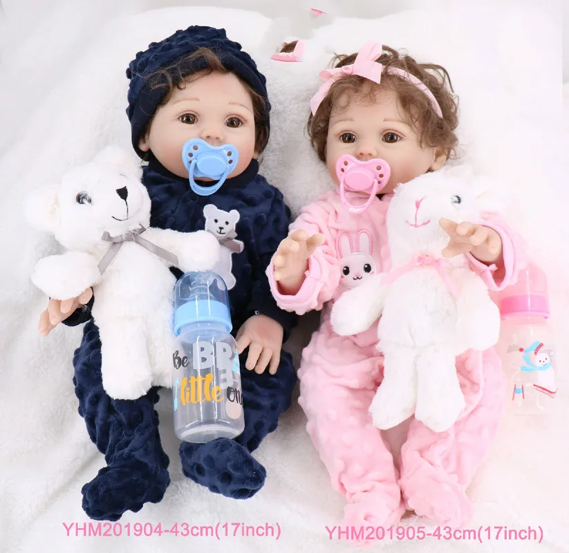 43 см Reborn Baby Simulation Bjd Кукла полностью пластиковая Чистая ручная трансплантация волос для умиления компаньона подарок на день Святого Валентина