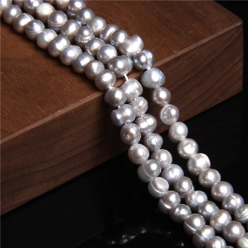 4-4,5 мм натуральный серый картофельный пресноводный жемчуг свободные жемчужные бусины серые овальные жемчужные бусины браслет ожерелье для женщин Изготовление ювелирных изделий