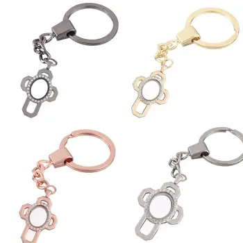 

10pcs/lot Mix color cross oval alloy crystal twist Memory Living Magnet Glass Key Ring Keychains Locket fit for Floating charms