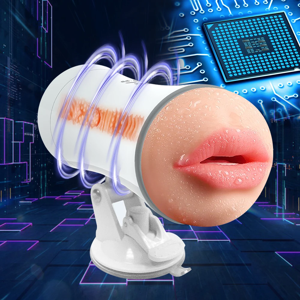 Male Masturbation Cup Dual Motor Vibrator Realistic Vagina Silicone Safety Material Simulation Mouth Real Voice Sex Toys for Man | Красота и