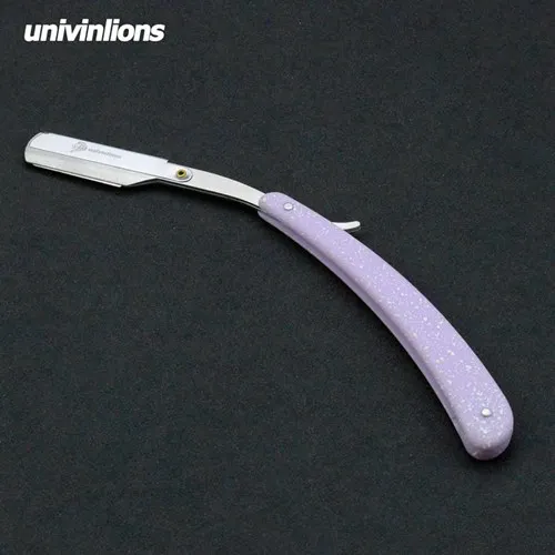 Univinlions straight plastic handle foldable sharp blade razor stick for men women barber shaving knife beard face underarm body - Цвет: B-2-C