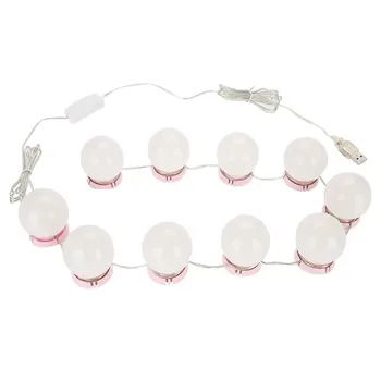 

10 Bulbs Makeup Mirror Vanity LED Light Bulb Kit Lamp USB Charging Port Cosmetic Bulb Adjustable Vanity Mirror lights Brightness