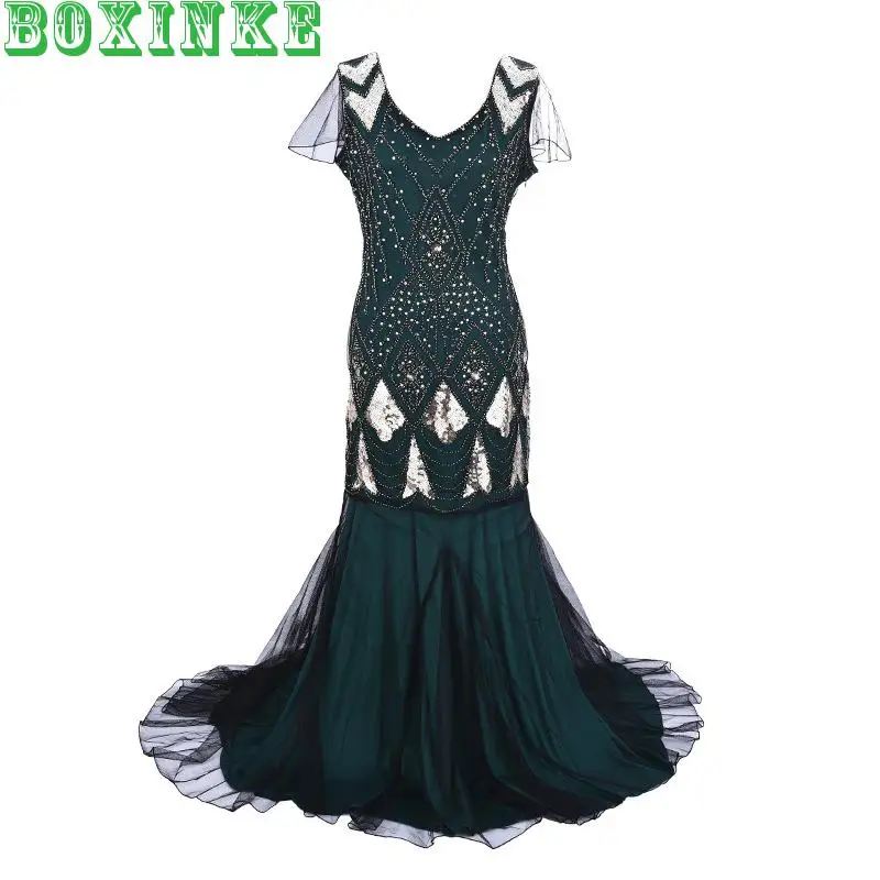 Vestido, Longo размер, Платье De Festa, Европа и Америка, новинка весны, женское платье с блестками, для банкета, темперамент, роскошное, длинное, сексуальное