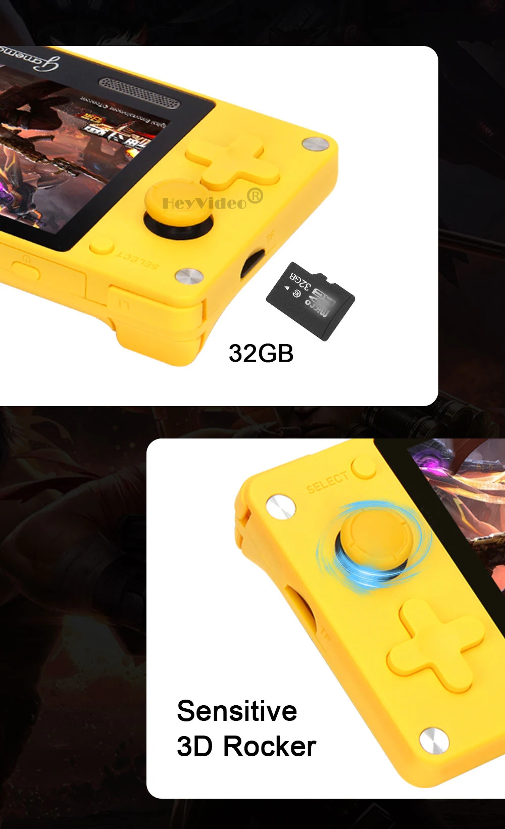 Portable Mini Game Joystick Console Built-in 3600+ Games 4 Inch IPS HD Screen Classic Video Game Player Support Multiplayer