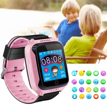 

Kids Smart Watch GPS Positioning LED Flash Light Step Record Alarm Clock Watch for Children EM88