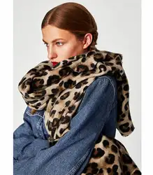 Кашемировый Шарф С Принтом Леопарда в европейском и американском стиле, осенне-зимний домашний шарф-шаль для женщин