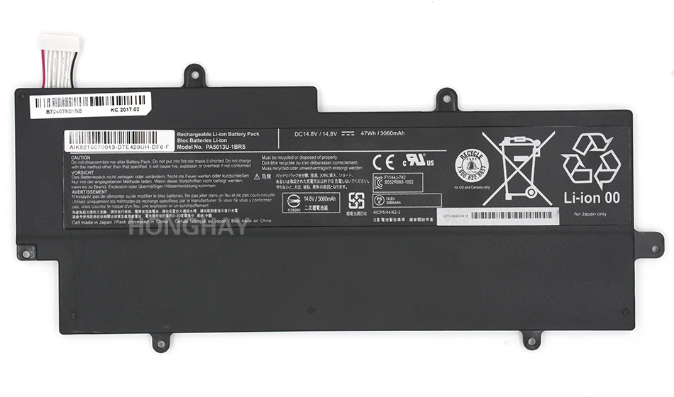 HONGHAY PA5013U-1BRS PA5013U Батарея для Toshiba Portege Z835 z830 Z930 Z935 ультрабук PA5013 14,8 V 3060 мА-ч