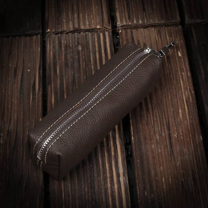 dark brown Горячая Распродажа держатель ключей для автомобиля натуральная кожа портмоне для мужчин кошельки для ключей Женские ключницы плюс дизайнерский чехол для ключей с брелоком - Цвет: dark brown