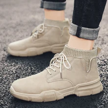 Кроссовки для мужчин; повседневная обувь; зимние ботинки для мужчин; высокие кроссовки с эластичным ремешком; дышащая обувь для мужчин