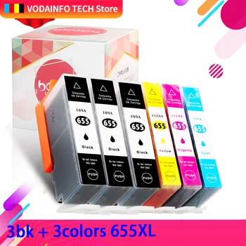 

6pcs 655xl ink cartridge repalcement for HP655 HP 655XL for HP Deskjet Ink Advantage 3525 4615 4625 5525 6520 6525