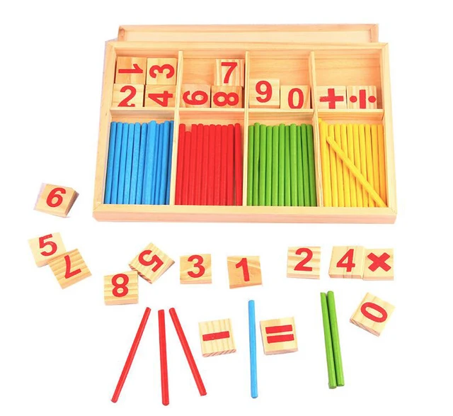 Wood Educational Number Math Calculate Game Toy Mathematics Puzzle Toys Kid Early Learning Counting Sticks Material Children 3