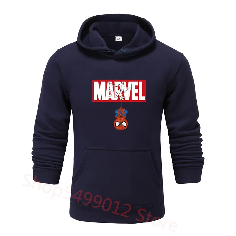 Универсальная Толстовка marvel в стиле хип-хоп, уличная одежда, свитшоты для скейтборда, Мужская/Женская толстовка с капюшоном, флисовый пуловер с карманами, толстовки, Мужское пальто 3XL - Цвет: navy-houzi