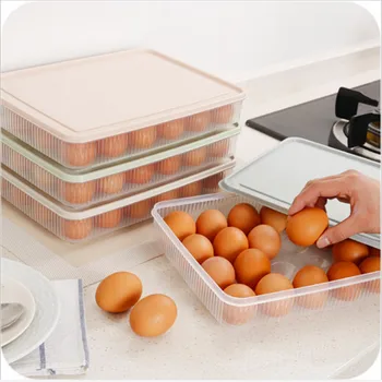 

24 Grid Egg Box Convenient Egg Food Storage Box Kitchen Refrigerator Anti-Collision Tray Container Home Organizer Accessories
