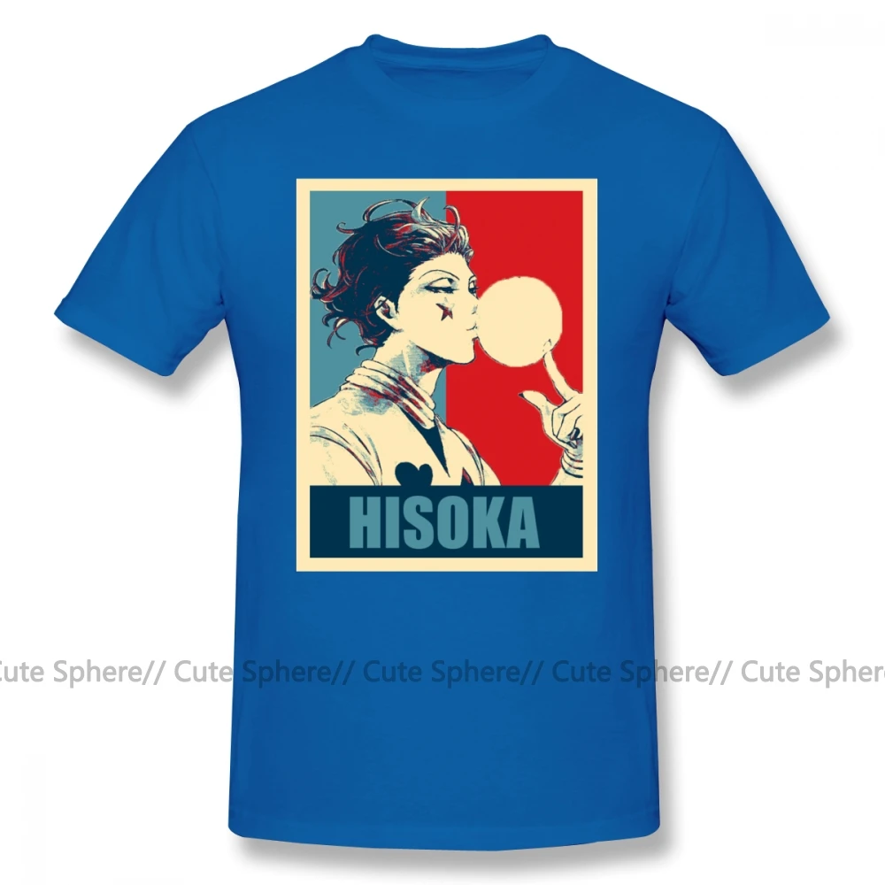 Hisoka футболка HxH Hisoka футболка смешная 100 хлопковая Футболка Большая мужская повседневная футболка с коротким рукавом и принтом - Цвет: Blue