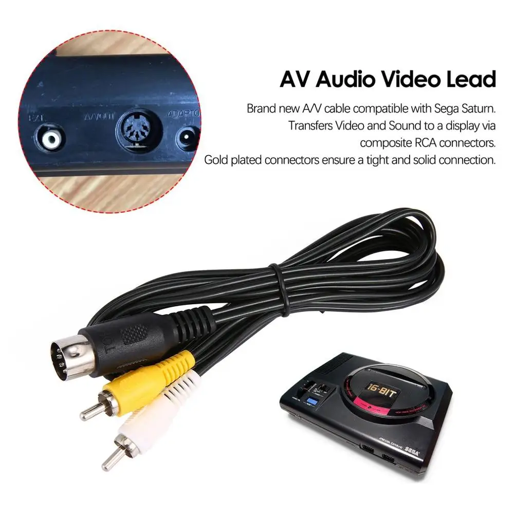 RCA AV A/V для Sega Dreamcast Стерео Композитный Аудио Видео кабель-переходник для телевизора - Цвет: MD1