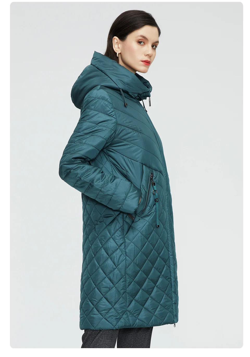 GASMAN 2022 Women's spring jackets Designer trench long casual puffer jacket stand-up Collar hooded women coat Outerwear 21865