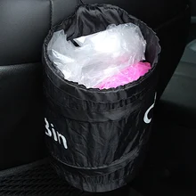 Универсальный портативный автомобильный интерьерный складной герметичный пылезащитный ящик для хранения, ведро для мусора, контейнер, сумка, черный Автомобильный мусорный контейнер для путешествий