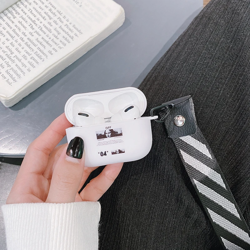 2019SS 05 Мягкий силиконовый чехол-накладка для apple Airpods 3 Pro, белая Беспроводная bluetooth-гарнитура - Цвет: 04 With Lanyard