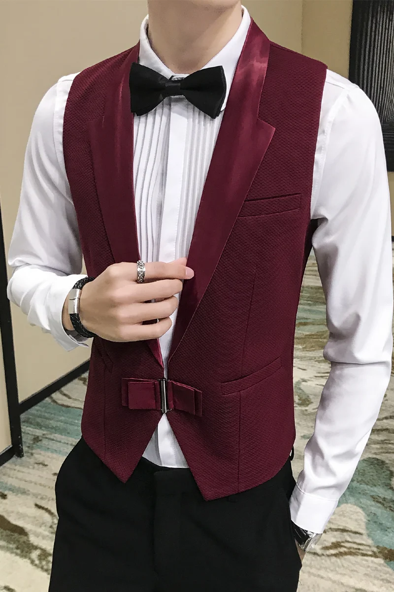 Black New Solid Vest Men Plus Size Chaleco Hombre Wine Big V-neck Vest  Casual Waistcoat Business Formal Wear Suit Vests For Men - AliExpress Men's  Clothing