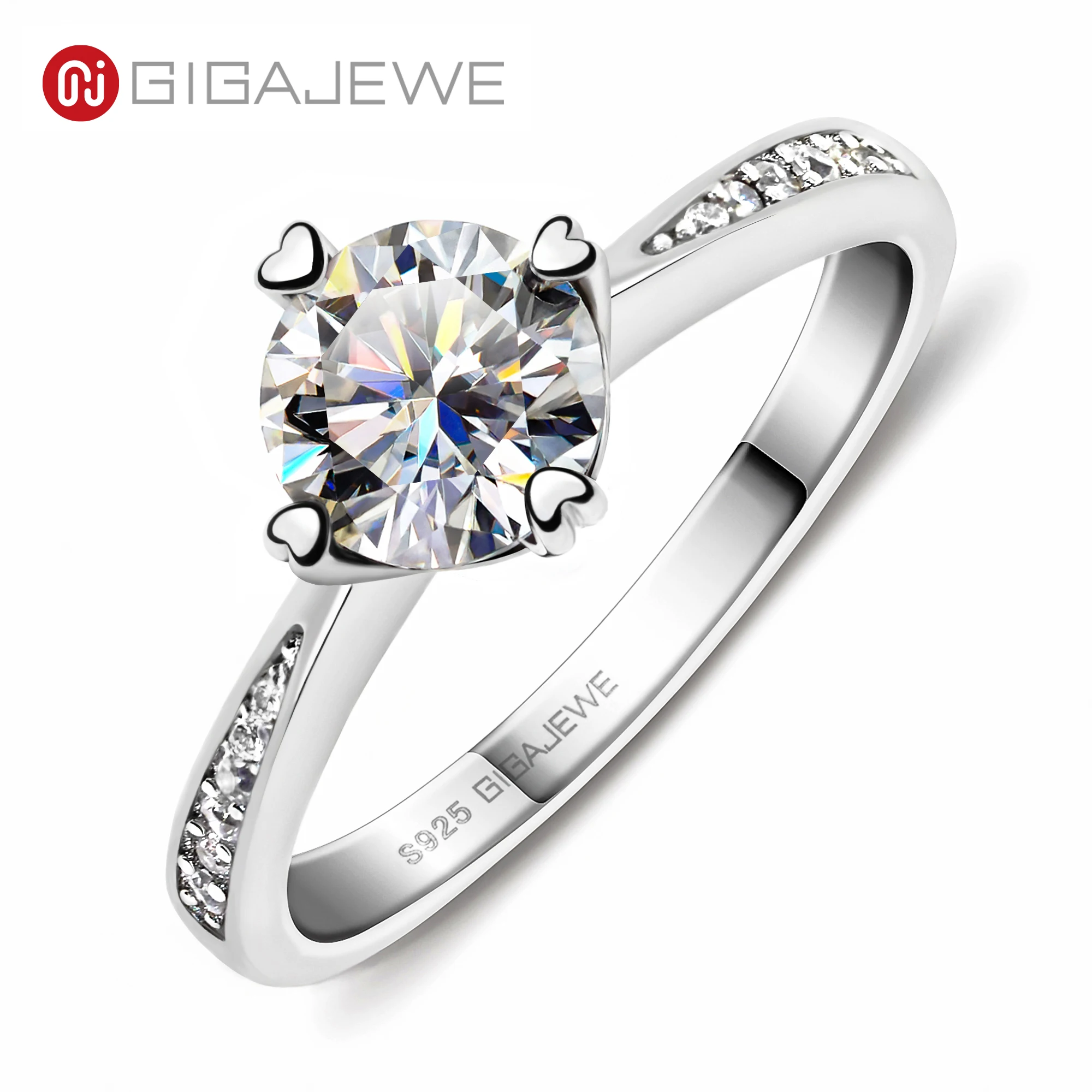 Anillo De Moissanita BAMOER D Color VVS1 EX, Delicado Anillo De