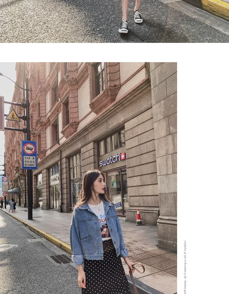 Ulzzang Женские повседневные джинсовые куртки однобортные джинсы Свободные Женские базовые пальто Модная Верхняя одежда лето осень