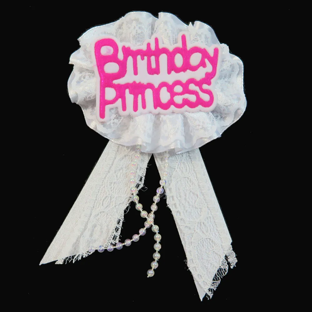WWPGLITTERBIRTHPRI Розовый Блестящий блестящий значок 21 30 40 50 цифр дизайн белая кружевная белая ленточная брошь сердце день рождения Шпилька для девочек взрослых женщин Кнопка - Цвет: WWPGLITTERBIRTHPRI