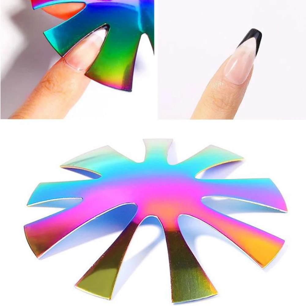 Pro 9 Taglie French Smile Cut V Line Consigli A Forma Di Mandorla Manicure Edge Trimmer Tagliaunghie Acrilico Rosa Bianco Unghie Francesi