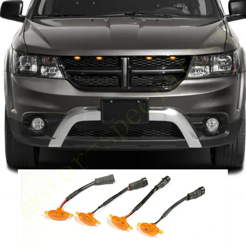 

Новый Для Dodge путешествие 2009-2020 Передняя Решетка Светодиодный светильник Raptor стиль решетка отделка 4PCScar аксессуары