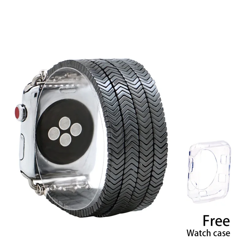 Arrowhead 2 Ремешок из гематита Lureen для Apple Watch 5, 4, 3, 2, 1, 42 мм, 38 мм, резиновый ремешок для iwatch 5, 4, 3, 40 мм, 44 мм - Цвет ремешка: Arrowhead 2