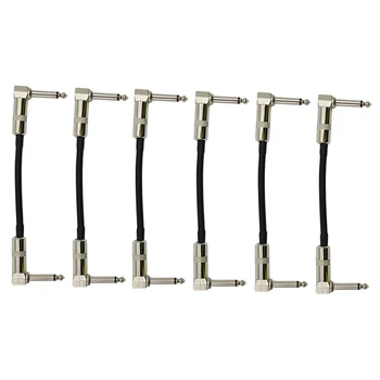 

6PCS Guitar Effect Pedal Patch Cables with 1/4 inch Right Angle Plug 15cm