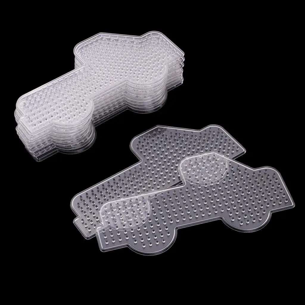 10 Pieces Plastic Fuse Beads Pegboards Clear Template Kids Crafts hama beads Transportation Pegboard toys for children