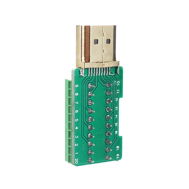 1 шт. штырьковый HDMI 2 ряда 19 штырьковых разъемов бесsolderless коннектор свободная