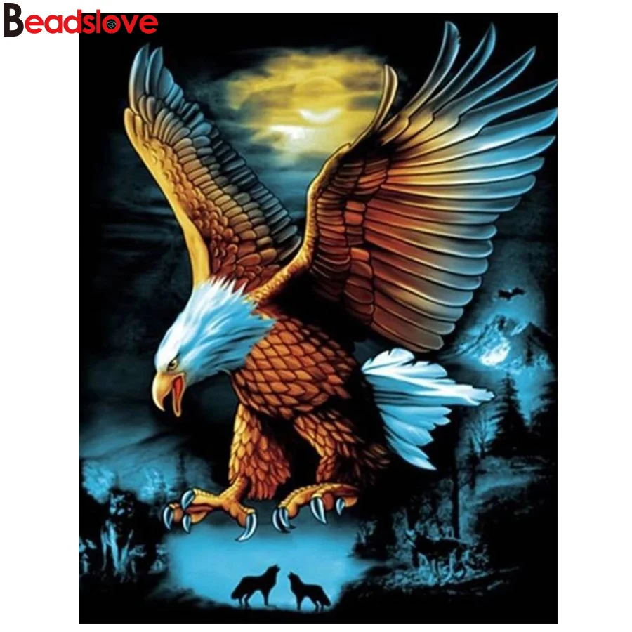 Алмазная живопись с орлом алмазная 5d для творчества в гостиной | Дом и сад