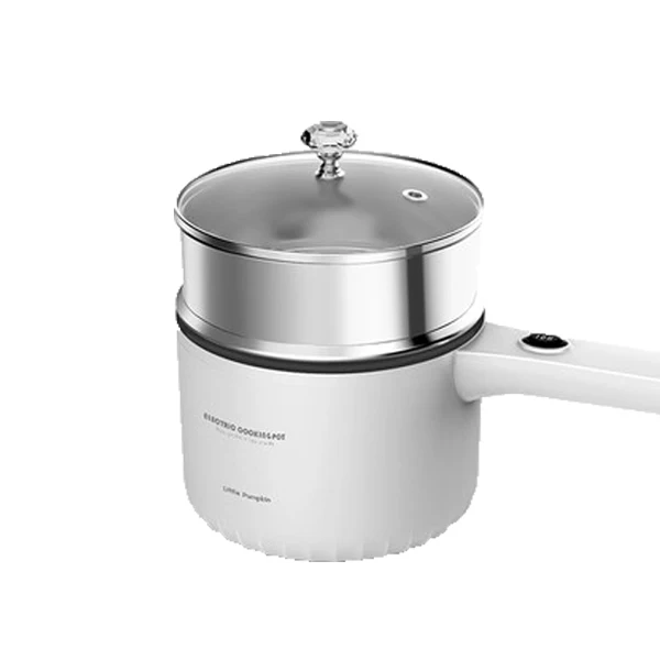 220V электрическая сковорода из нержавеющей стали горячий горшок мини многофункциональная рисоварка машина для приготовления пищи нагревательная сковорода пароварка - Цвет: with steamer