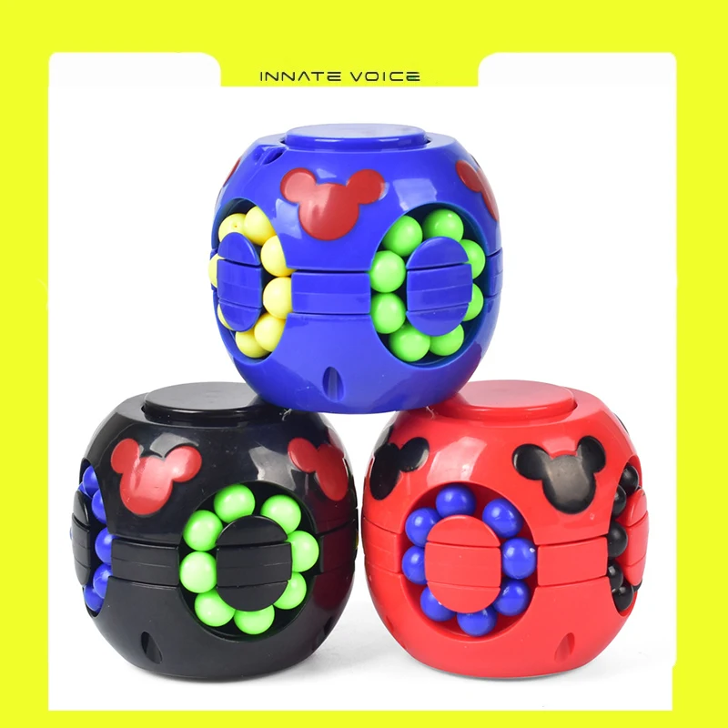 Toy Beans Finger-Spinner Puzzles Magic-Cube Stress-Relief ZK60 Creative Kid Gyro 2-In-1