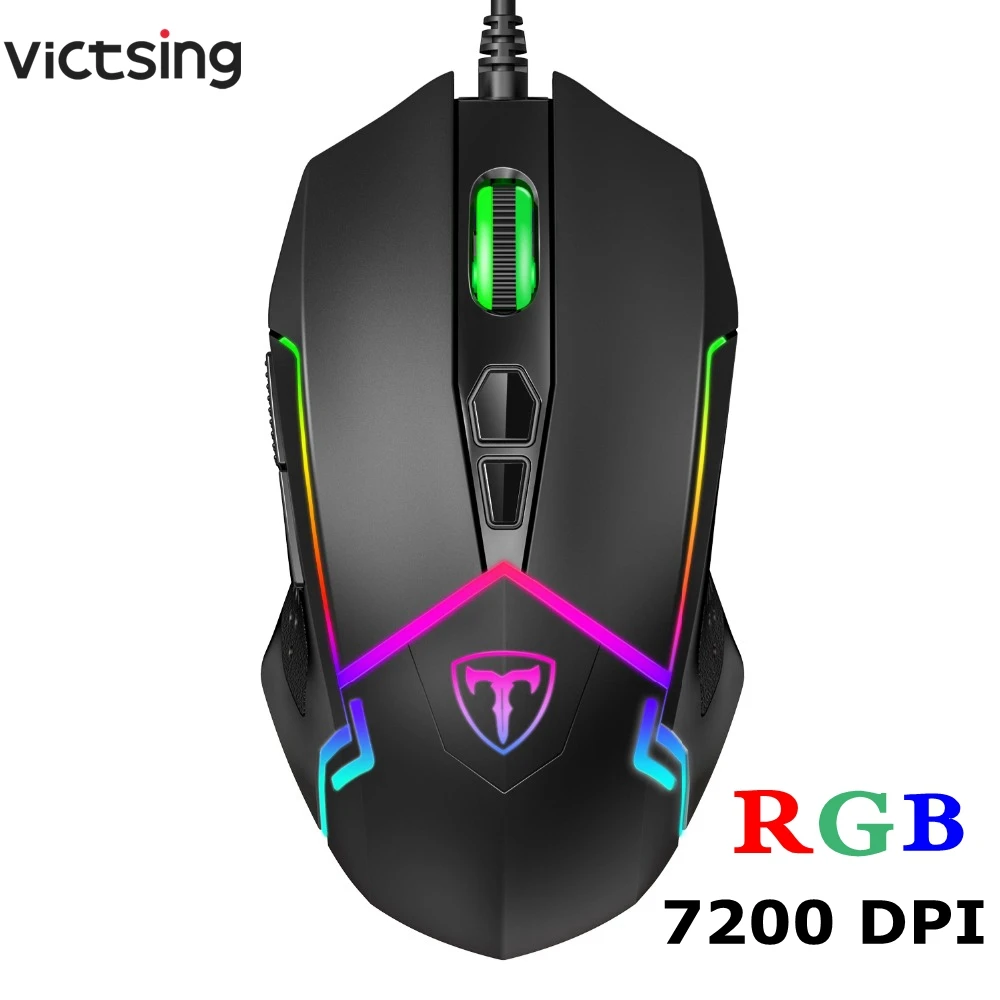 Comprare VicTsing Wired RGB Gaming Mouse 7 Programmabile Bottoni 7200 DPI Regolabile Optical Gaming Mouse Ergonomico USB Mouse per Computer