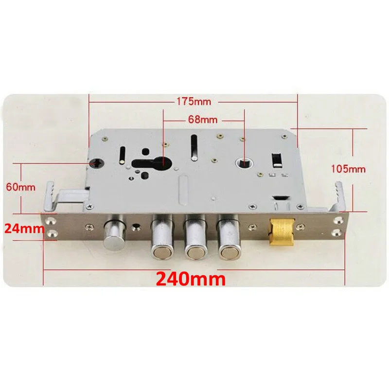 Lock size 240X24 Автоматический замок отпечатков пальцев пароль биометрический замок сенсорный экран цифровой дверной замок, код отпечатков пальцев и RFID вход, небольшой врезной - Цвет: Lock size 240X24